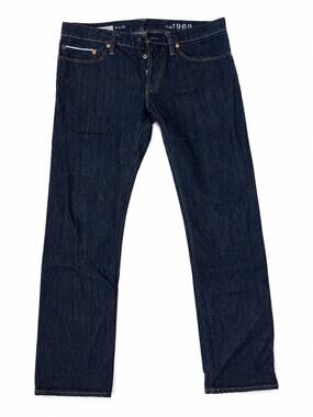 Gap 1969 Selvedge Jeans Mens 31 Dark Indigo Raw Denim Skinny 100% Cotton